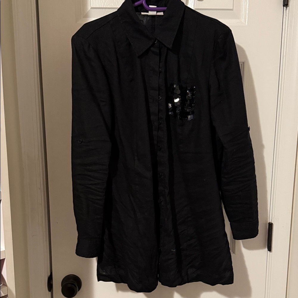Style & Co. Black Blazer with Sequin Detail